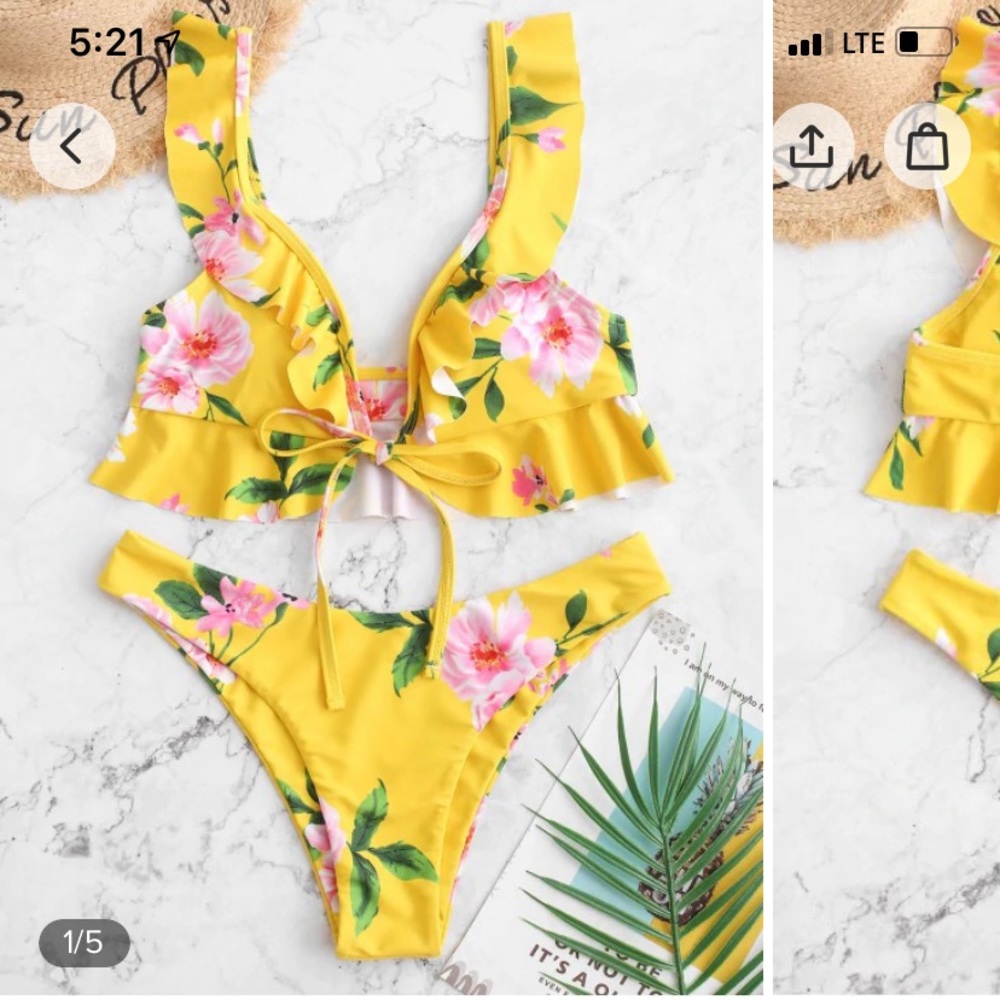 Yellow flower bathing suit